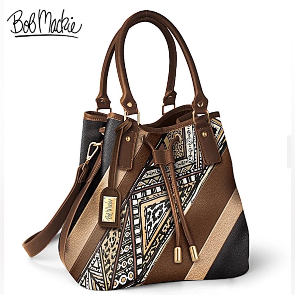 BRAND NEW Bob Mackie “Plam Desert” Bucket-Style Fashion Handbag
